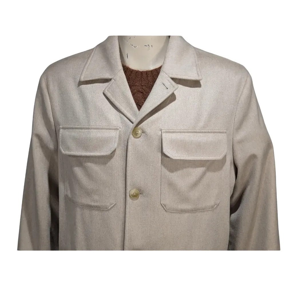 Todd Snyder Men's Cashmere Oatmeal Shirt Jacket Sz L NWT $1398 - Picture 3 of 7